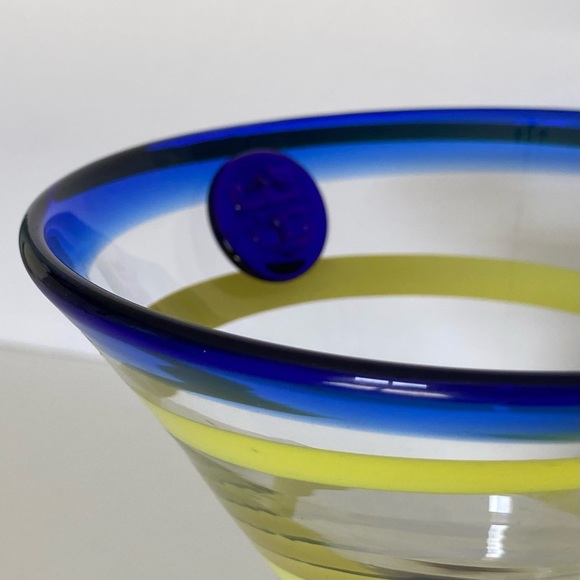 COPY - Kosta Boda Hand Blown Margarita Martini Glass Royal Caribbean Blue Green… - Picture 4 of 15